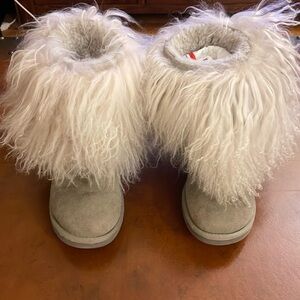 UGG Gray Fluffy Winter Boots